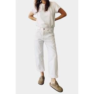 NEW HEY GANG the loose crop jeans in white